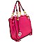 F0182-LP  Quality Chain Accent Drawstring Satchel