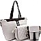 Two-Tone 3 in 1 Shopper Tote Value SET  F0204-1-LP