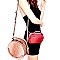 F0223-LP Ostrich Print Round 3 in 1 Round Satchel SET with Fanny Pack