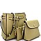 F0234-LP Belt Accent 3 in 1 Bucket Shoulder Bag SET