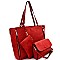 Expandable Zipper Accent 3 in 1 Tote Value SET MH-F0268