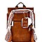 Belted Convertible Flap Backpack Shoulder Bag Mh-F0285