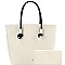 Stylish Braided Strap Shopper Tote Wallet SET MH-F0290