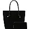 Stylish Braided Strap Shopper Tote Wallet SET MH-F0290