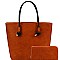 Stylish Braided Strap Shopper Tote Wallet SET MH-F0290