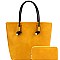 Stylish Braided Strap Shopper Tote Wallet SET MH-F0290
