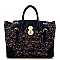 Colorful Flower Print Lace Fashion Satchel