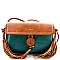 Lovely Small Fringed Tassel Double Color Cross Body Bag