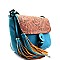 Quality Paisley Print Embossed Flap Cross Body