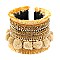 FB1430-LP Handmade Sead Bead Thread Fringe Cuff Bracelet