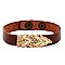 FB1456-LP Seed Bead Handmade Leather Bracelet