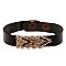 FB1456-LP Seed Bead Handmade Leather Bracelet