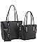 3 IN 1FASHION LONG HANDLE TOTE BAG WITH MATCHING BAG AND CLUTCH SET