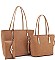 3 IN 1FASHION LONG HANDLE TOTE BAG WITH MATCHING BAG AND CLUTCH SET