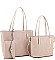 3 IN 1FASHION LONG HANDLE TOTE BAG WITH MATCHING BAG AND CLUTCH SET
