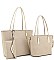 3 IN 1FASHION LONG HANDLE TOTE BAG WITH MATCHING BAG AND CLUTCH SET