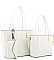 3 IN 1FASHION LONG HANDLE TOTE BAG WITH MATCHING BAG AND CLUTCH SET