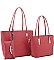 3 IN 1FASHION LONG HANDLE TOTE BAG WITH MATCHING BAG AND CLUTCH SET