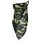 GREEN CAMOUFLAGE FACE TUBE SCARF MASK W/EAR LOOPS