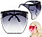 Large BUBBLE OMBRE FACE Shield Gradient Sunglasses with RHINESTONES