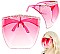 Large BUBBLE OMBRE FACE Shield Gradient Sunglasses with RHINESTONES