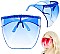 Large BUBBLE OMBRE FACE Shield Gradient Sunglasses with RHINESTONES