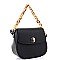 2-Way Medium Linked Chain StrapFlap Saddle Satchel