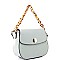 2-Way Medium Linked Chain StrapFlap Saddle Satchel