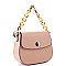 2-Way Medium Linked Chain StrapFlap Saddle Satchel