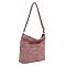Woven Hobo bag with zip-top closure