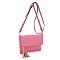 Fold-Over Flap Shoulder Crossbody with Tassel Zipper