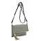 Fold-Over Flap Shoulder Crossbody with Tassel Zipper
