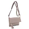 Fold-Over Flap Shoulder Crossbody with Tassel Zipper