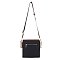 Hardware Emblem Two-Tone Structured Crossbody Bag