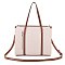 Hardware Emblem Two Tone Structured Tote