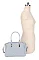 Embossed Multi-Compartment Satchel Bag