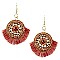 FE3069-LP Handmade Seed Bead Thread Fringe Bohemian Earring