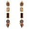 FE3201-LP Druzy and Acrylic Stone Metal Long Drop Earring