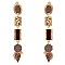 FE3201-LP Druzy and Acrylic Stone Metal Long Drop Earring