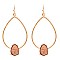 FE3232-LP Druzy Stone Open-cut Teardrop Earring