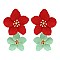 Textured Contrasting Color Metal Flower Earring