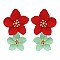 Textured Contrasting Color Metal Flower Earring
