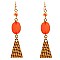 Druzy Stone Textured Metal Plate Dangle Earring