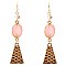 Druzy Stone Textured Metal Plate Dangle Earring