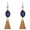 Druzy Stone Textured Metal Plate Dangle Earring