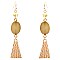 Druzy Stone Textured Metal Plate Dangle Earring