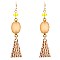 Druzy Stone Textured Metal Plate Dangle Earring