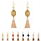 Druzy Stone Textured Metal Plate Dangle Earring