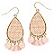 FE3322-LP Handmade Woven Detail Teardrop Earring