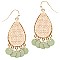 FE3322-LP Handmade Woven Detail Teardrop Earring